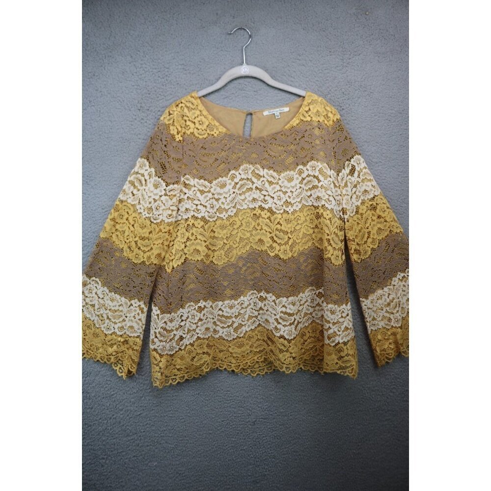 Blushing Heart All Lace Long Bell Sleeve Tunic-Sheer-Lined-Large-Cottagecore